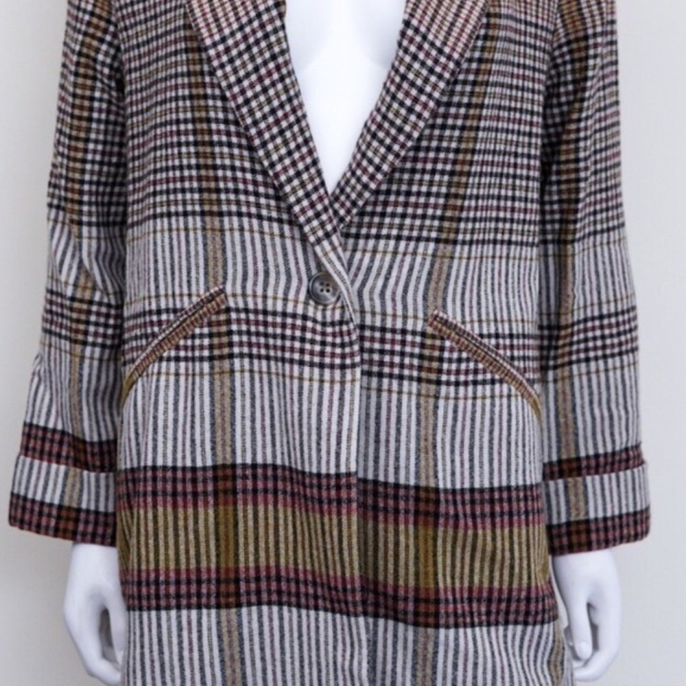 Zara Multicolor Plaid Blazer 0017
